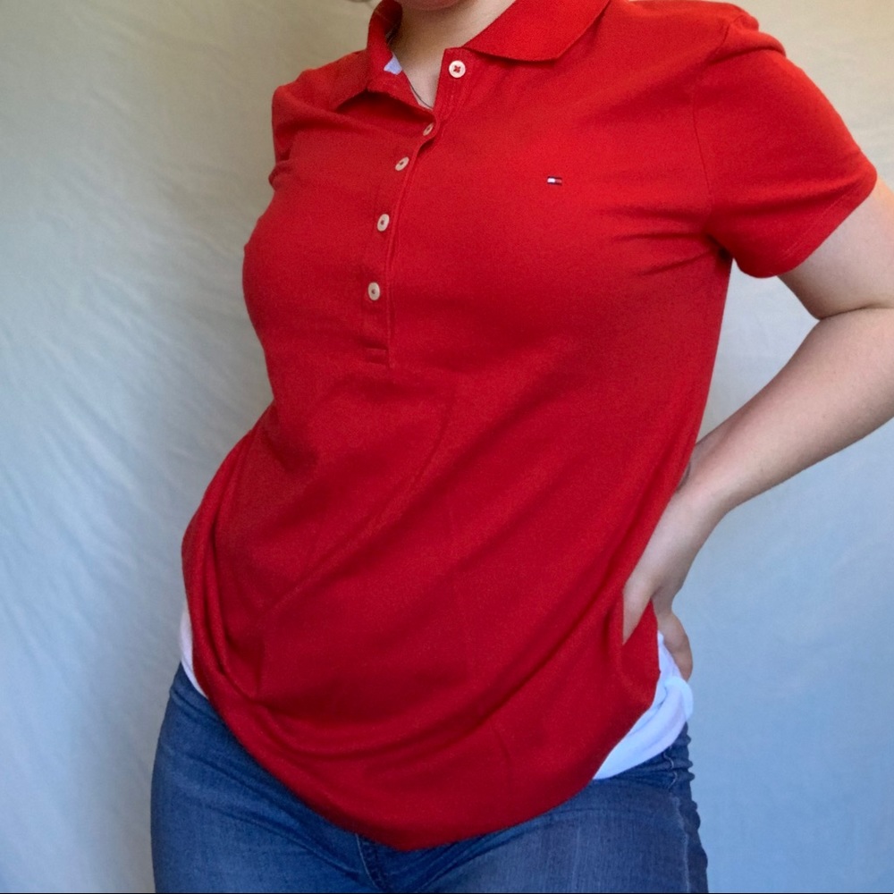 Red Tommy Hilfiger Polo shirt